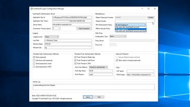 Windows Logon Manager SurePassID Demo смотреть онлайн