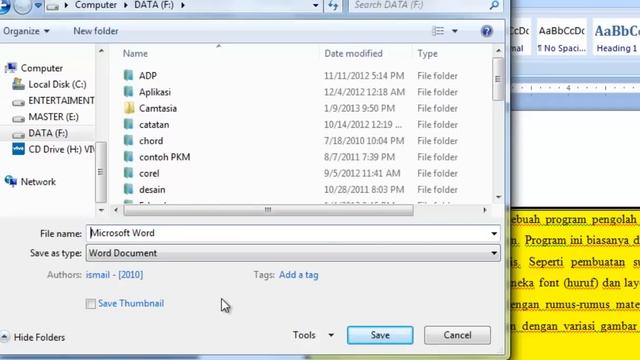 Menyimpan dokumen di Ms Word 2007 смотреть онлайн