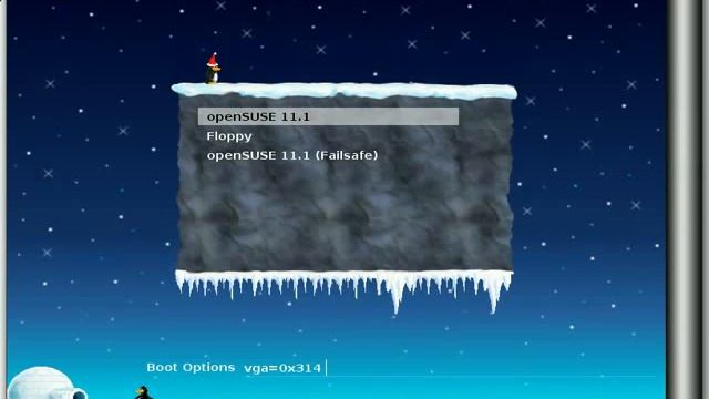 OpenSUSE 11 Xmas Boot Menu UI смотреть онлайн