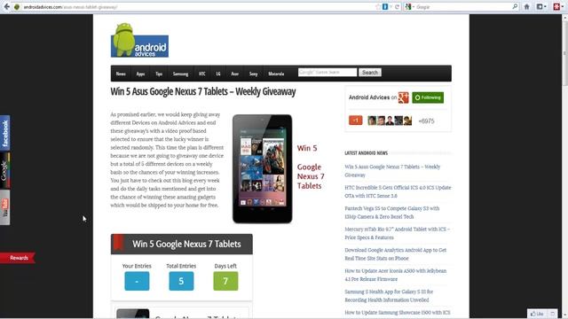 Giveaway - 5 New Google Nexus 7 Tablets from Android Advices смотреть онлайн