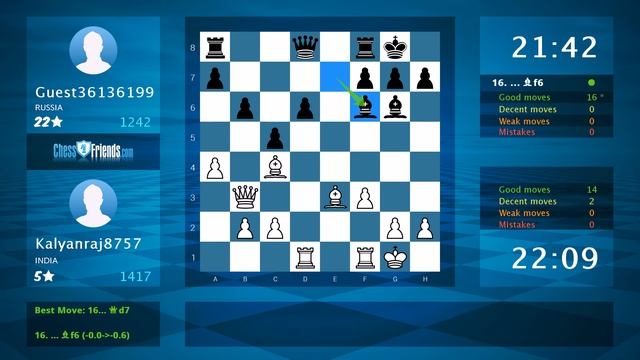 Chess Game Analysis: Kalyanraj8757 - Guest36136199 : 1-0 learn chess смотреть онлайн