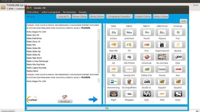 Conexão TV Online Assistir TV Online no Linux, Ubuntu , Debian 2015 IPTV смотреть онлайн