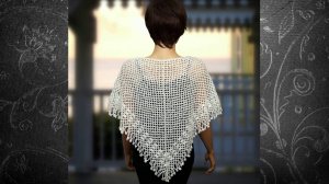Ажурная сетчатая шаль крючком