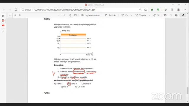 BOHR ATOM MODELİ zoom canlı ders смотреть онлайн
