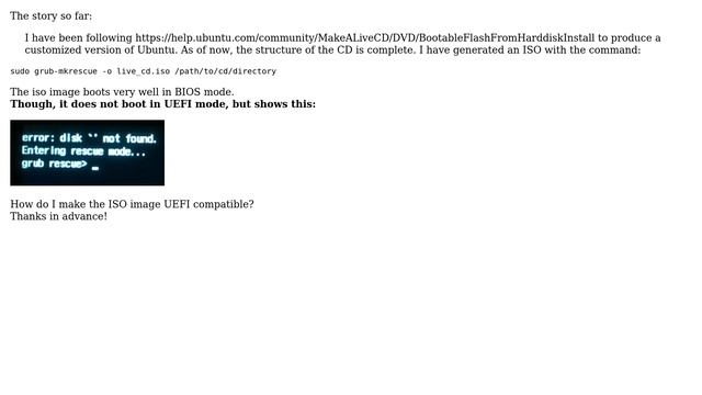 How to make a UEFI bootable ISO image with grub-mkrescue? смотреть онлайн