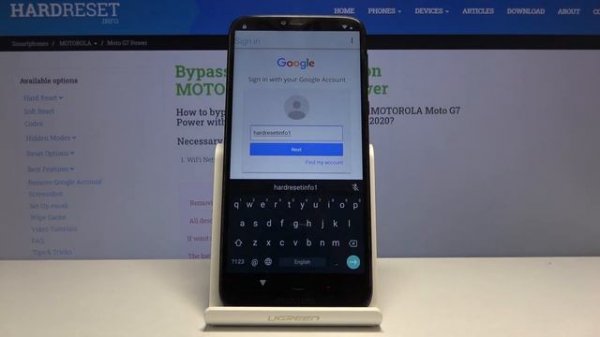 MOTOROLA Moto G7 Power Bypass Google Verification / Remove Factory Reset Protection