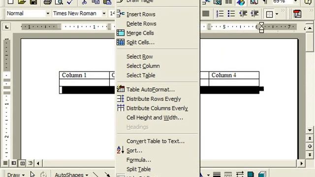 Word 2003 Tutorial Merging & Splitting Cells Microsoft Office Training Lesson 16.5 смотреть онлайн