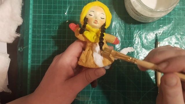 Ватная игрушка.Делаем мех на пальтишко. смотреть онлайн