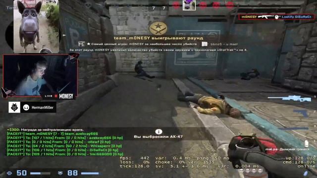 MONESY DESTROYS 3500 ELO FACEIT (CS:GO)