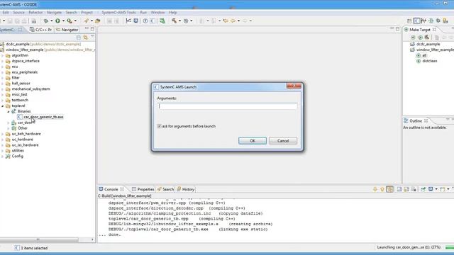 Power Window System Simulation : SystemC AMS IDE COSIDE® смотреть онлайн