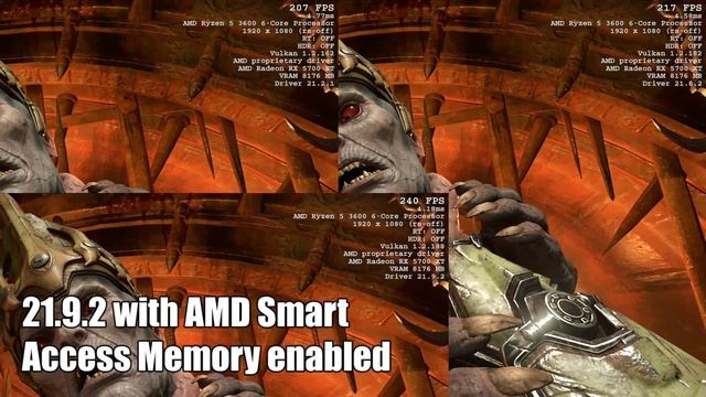 21.9.2 vs 21.8.2 vs 21.2.1 AMD driver comparison in DOOM Eternal with Smart Access Memory | 5700xt смотреть онлайн