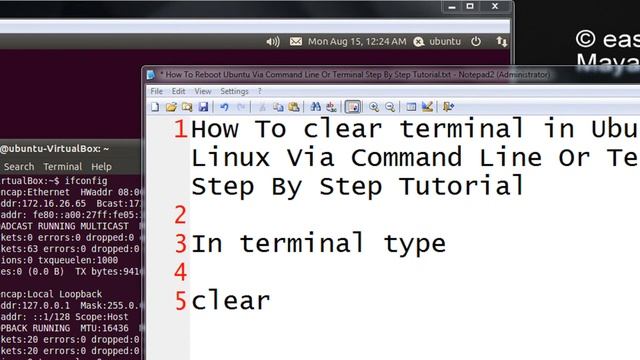 How To clear terminal in Ubuntu Linux Via Command Line Or Terminal Step By Step Tutorial смотреть онлайн