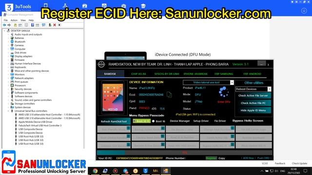 USBPatcher [Windows] ~ Bypass Hello iOS15/16 Support ~ บายพาสหน้าสวัสดีแบบไวไฟ | Sanunlocker.com смотреть онлайн