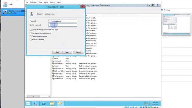 Creating a Domain User Account in Windows Server 2012 R2 | Virtual Box Machine смотреть онлайн