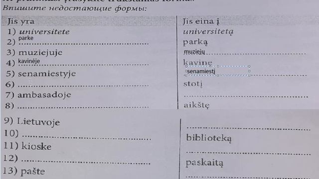 Lietuva Kaunas Впишите недостающие формы смотреть онлайн