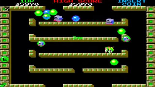 QUICK GAMEPLAY - BUBBLE BOBBLE (1986) | MAME | NES | ZX SPECTRUM | AMIGA 500 | ARCADE ACTION смотреть онлайн