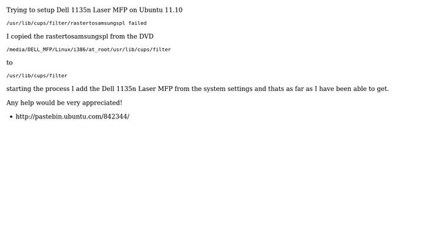 Ubuntu: How do I setup a Dell 1135n Laser MFP? смотреть онлайн