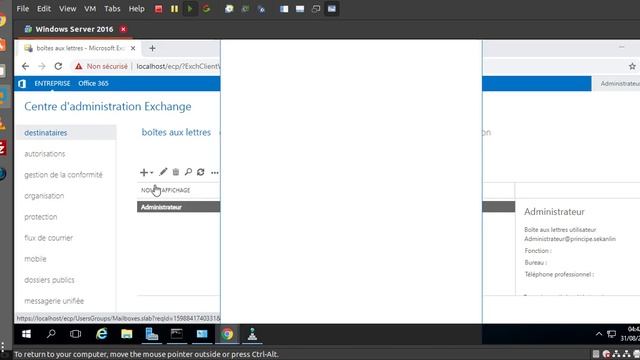 Configuration MS Exchange 16 sous windows Server 2016 смотреть онлайн