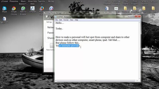 How to share wifi from computer by Virtual Router смотреть онлайн