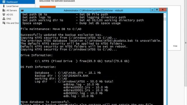 NTDSUTIL - Mantendo - Descompactando - Movendo Arquivos do Active Directory смотреть онлайн