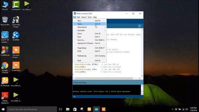 Installing Arduino Uno software on Windows and running your first program смотреть онлайн