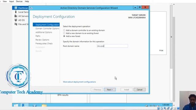 How to Install and Configure Role of Active Directory Domain Services in Window server 2012 R2. смотреть онлайн