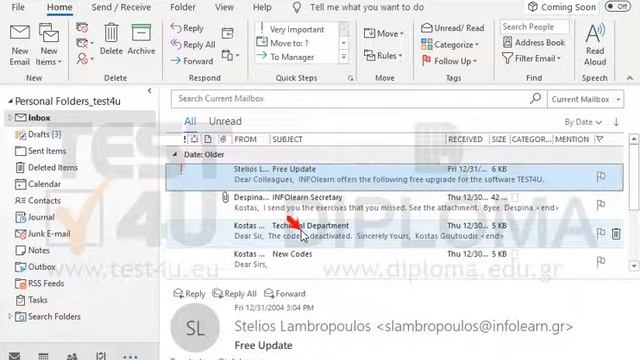 Empty the Junk E-mail folder.