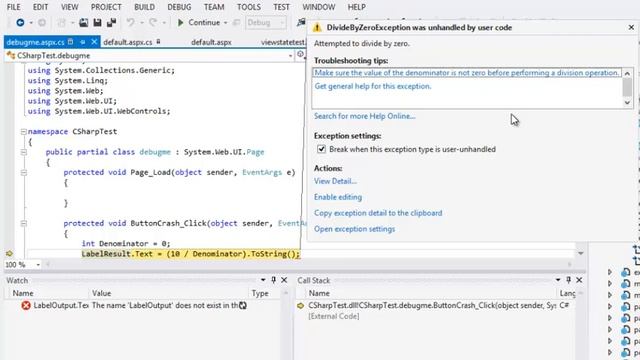 ASP.NET 4.5 Essential Skills Lesson 3-5: Understand the Exception object смотреть онлайн
