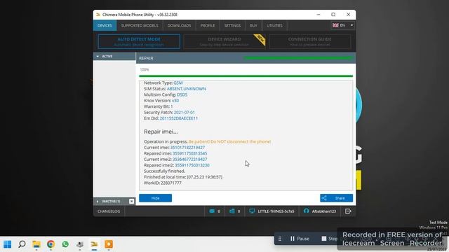 SAMSUNG A51 (A515F) IMEI REPAIR AND PATCH WITH CHIMERA TOOL