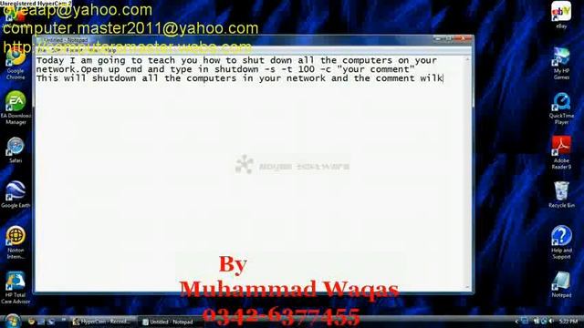 CMD Hack-shutdown all computers on your network By Muhammad Waqas 0342-6377455.flv смотреть онлайн