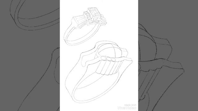 A ring design with gem stones and turquoise using Apple's Procreate app. смотреть онлайн