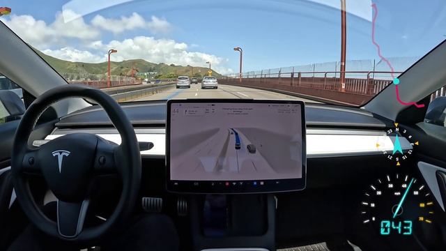 Raw 1x: Tesla Full Self-Driving Beta 11.3.6 Drives from San Francisco to Corte Madera with 0 Input смотреть онлайн