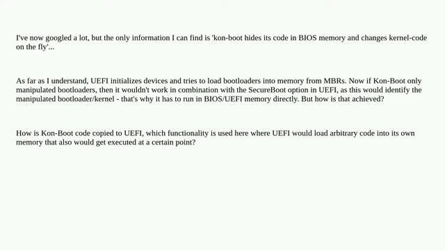 How can kon-boot run code in UEFI? смотреть онлайн