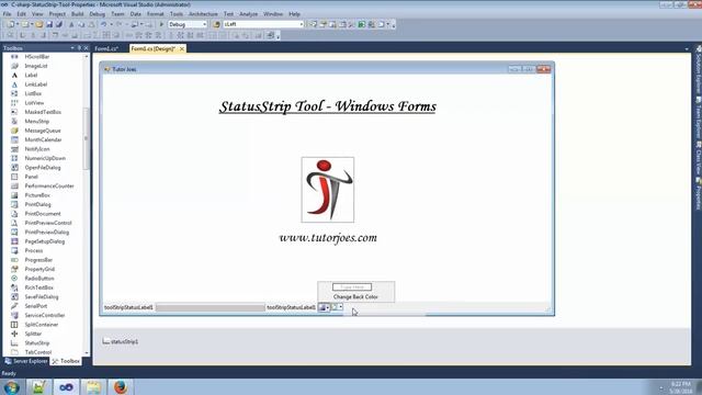 StatusStrip Tool and Properties In C#.Net Windows Application смотреть онлайн