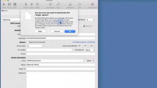 How to enter your mail server settings in MaxBulk Mailer