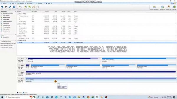 EaseUS Partition Master Free - create, resize, clone, move, merge, and Format partitions