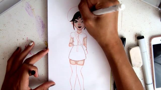 Early Fall Girl Outfit Sketch - Art Process смотреть онлайн