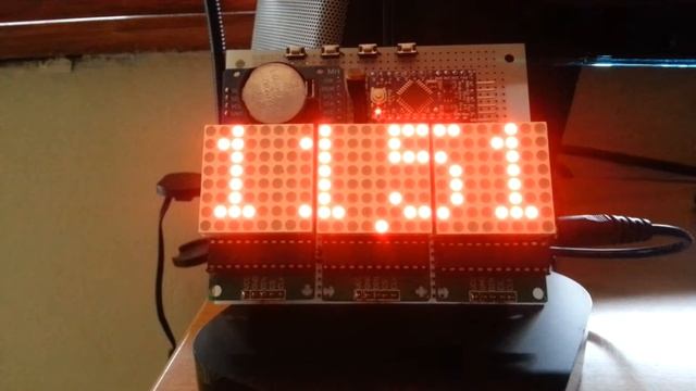 GPS clock. Arduino pro mini 328, 3x MAX7219, DS3231 RTC, DS18SS20 смотреть онлайн