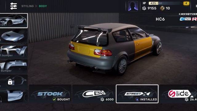 Styling and customization Honda Civic HC6 | CarX Street iOS mobile (no cheats) смотреть онлайн