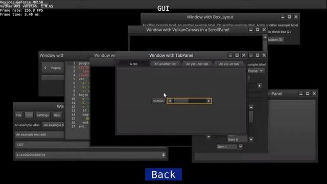PasVulkan GUI subframework now with Window-tabbing feature смотреть онлайн