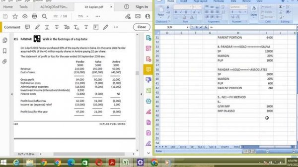 ACCA | Financial Reporting- F7 | FR | Kaplan Exam Kit |Long Question-Section C| Pandar