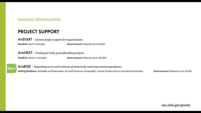 Ohio Arts Council Grant Programs смотреть онлайн