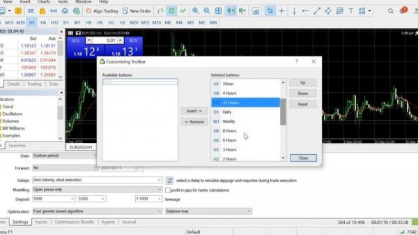 How to Add All Timeframes to the toolbar in Metatrader 5 MT5