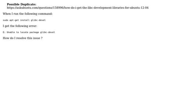 Ubuntu: How to install glibc-devel in ubuntu-12.04? смотреть онлайн