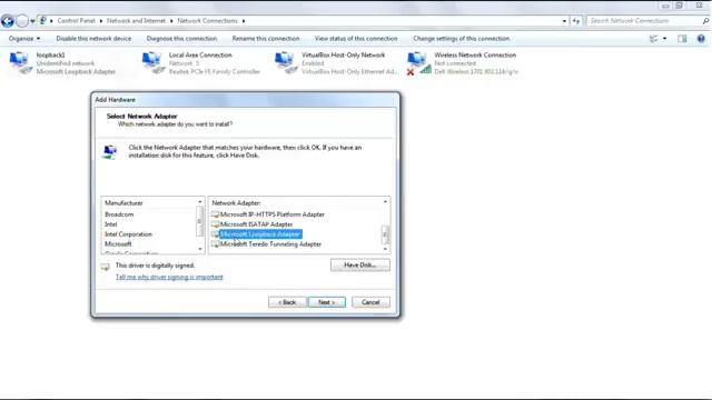 Networking: Adding Loopback Interface in PC (win7) смотреть онлайн