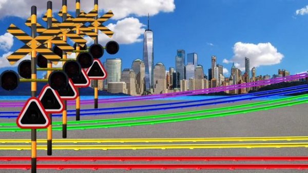 Palang pintu kereta api Full color sign and train 😂【踏切アニメ】FUMIKIRI  踏切 Railroad crossing sign train