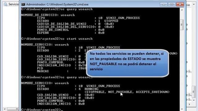Controlar los servicios Windows desde la línea de comandos смотреть онлайн