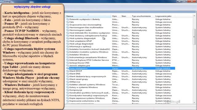 wyłączanie niepotrzebnych funkcji i usług w Windows 7 смотреть онлайн