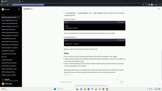 configure flags options to build 32 bit python on mac OS X смотреть онлайн