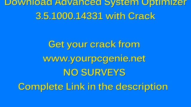 Download Advanced System Optimizer 3.5.1000.14331 with Crack No Surveys смотреть онлайн